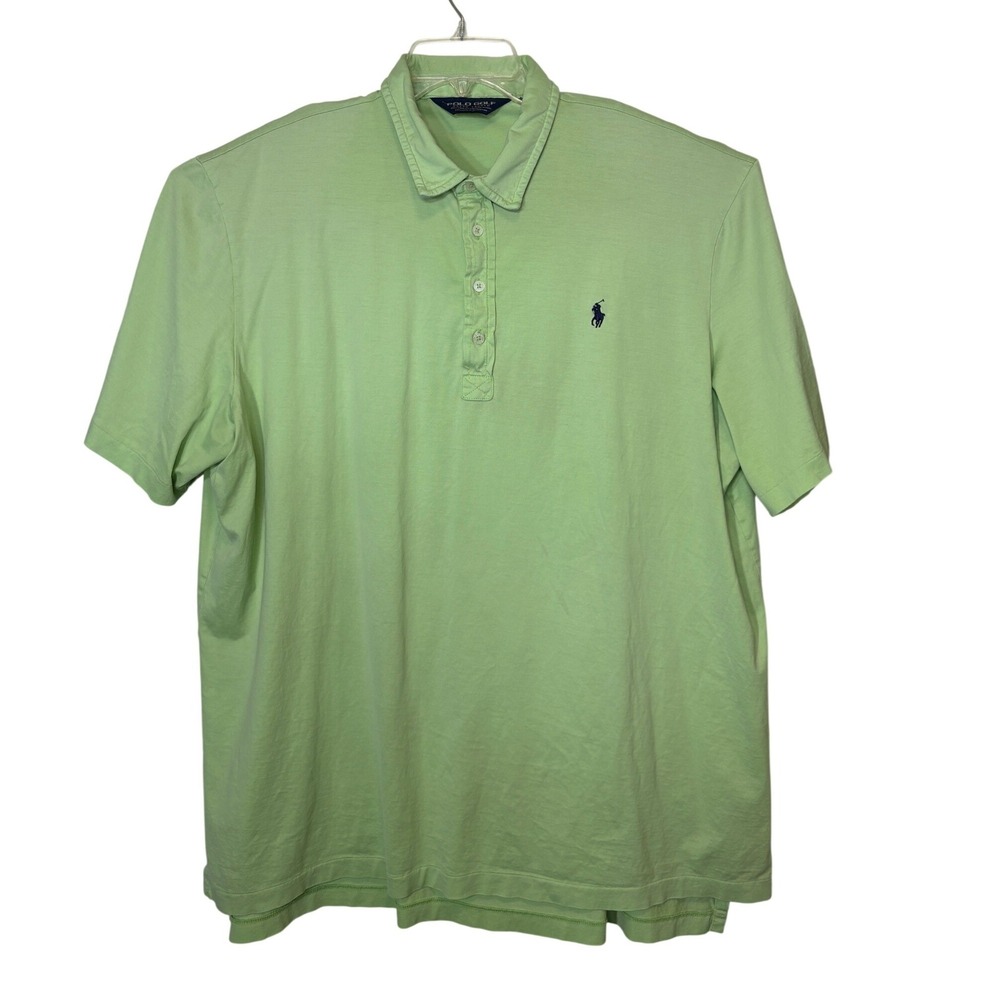 Polo Golf Ralph Lauren XXL Lime Green Pima Cotton Classic Fit Short Sleeve Shirt